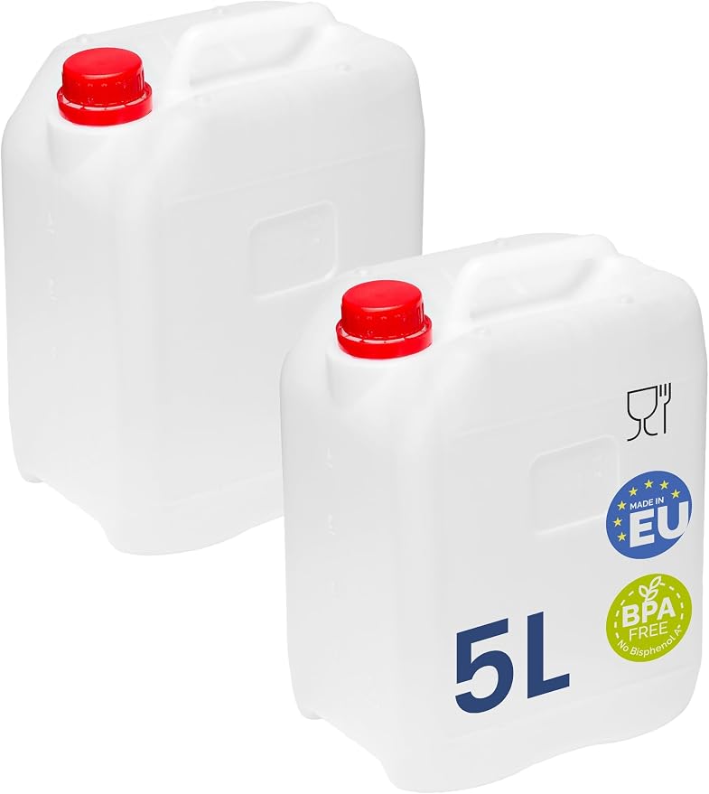 Bidones de agua alimentarios 20 litros apilables para preparacionismo en casa